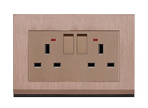 86型暗装开关  Double 13A switched socket F-038