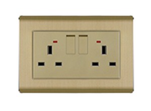 86型暗装开关   Double  13A  switched socket  C-038