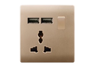 RB37A     1gang switch +multi funtion socket+2USB