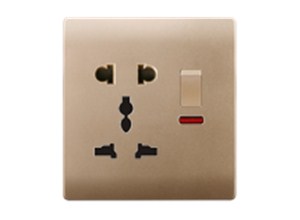 RB37A    1gang  switch +universal five-hole socket w\neon